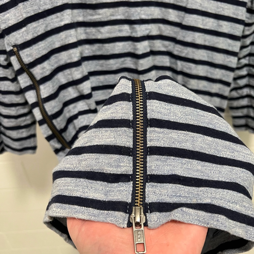 J. Crew Navy and White Striped Long Sleeve Dress - Picture 4 of 4